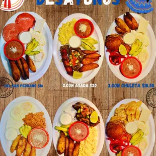 a variety of mexican food