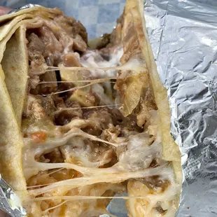 Close up of the Carne Asada Burrito Catracho