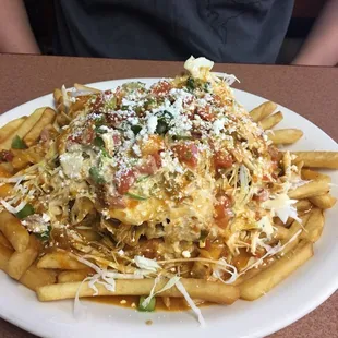 Fried chicken and French fries plate