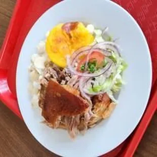 Our delicious Hornado starts at $14.25. Nuestro delicioso Hornado. Somalenmte en Sabor Cuencano!!