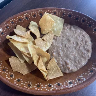 Chips and beans served with every meal