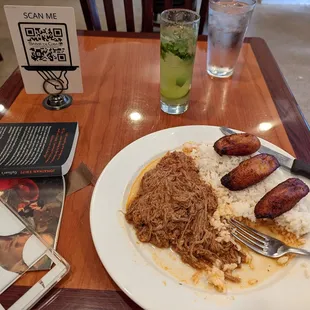 Ropa Vieja and a mojito.