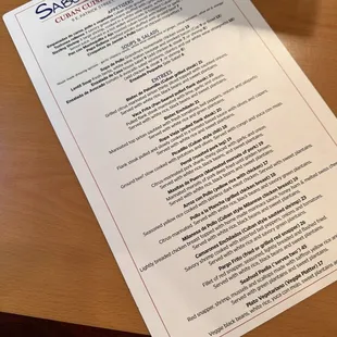 menu