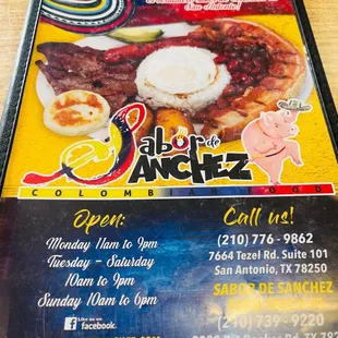 a menu for a mexican restaurant