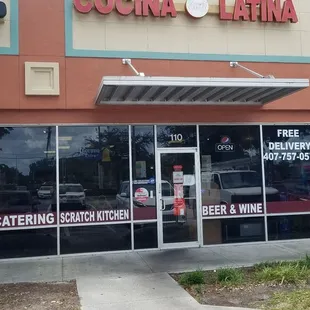 the front of a restaurant