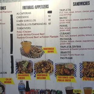 menu, tacos