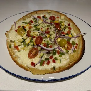 Veggie Flatbread with Cauliflower Crust