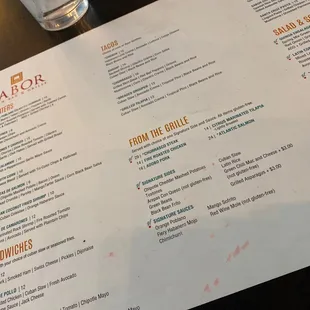 menu