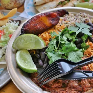 a plate of mexican food