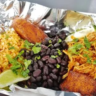 a plate of mexican food