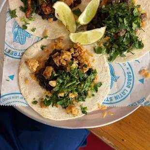 Tacos Americanos (El Pastor, chicken &amp; steak)
