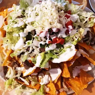 Nachos Supreme with Steak (without beans)