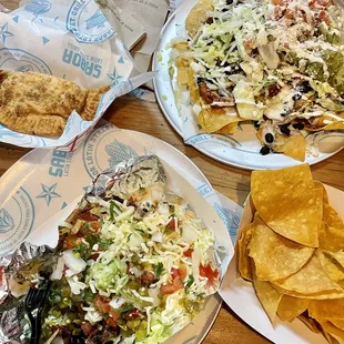 a variety of mexican food