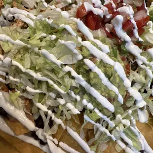 shredded chicken sabor nachos