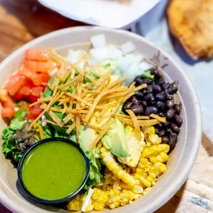 a bowl of mexican food