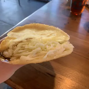 Arepa without chicken or rosada sauce