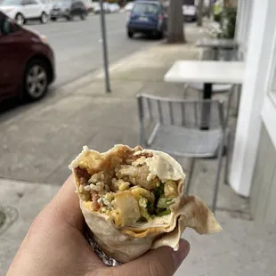Breakfast bacon Burrito ( bacon was CRISPY)!