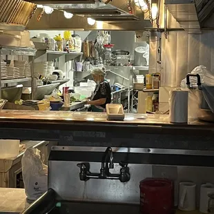 Grandma cooking in the kitchen