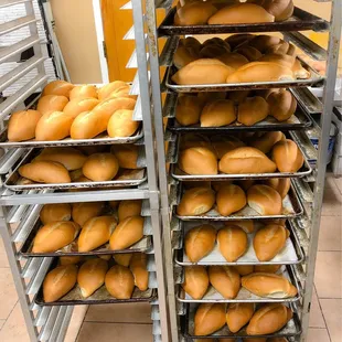 rack full of bread rolls