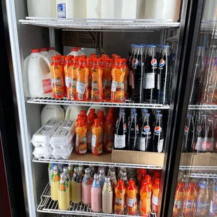  refrigerator full of milk and drinks