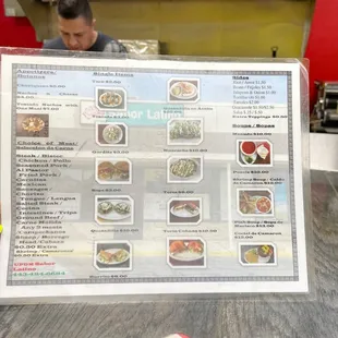 a menu for a mexican restaurant