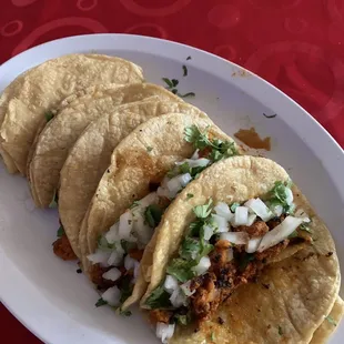 Al Pastor Tacos, they were my fave that we ordered, delicious!
