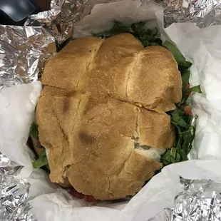 The huge torta. The bread was so fresh!