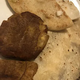 Pupusa Loroco and Cheese &amp; Tostones