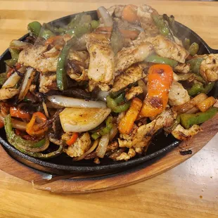Chicken fajitas--well seasoned