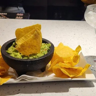 Guacamole &amp; chips--a generous serving for the price.