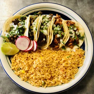 a plate of mexican food