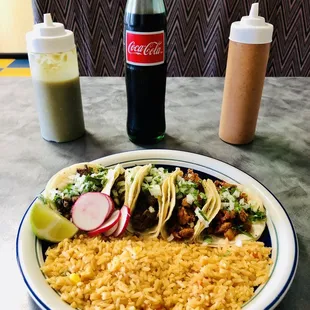 a plate of mexican food