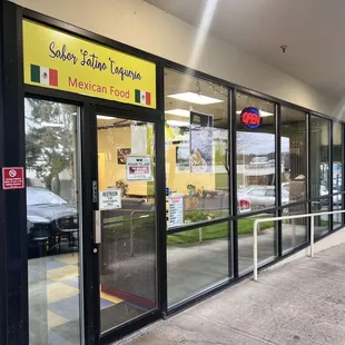 the entrance to the restaurant