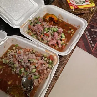 Tilapia and tuna ceviche