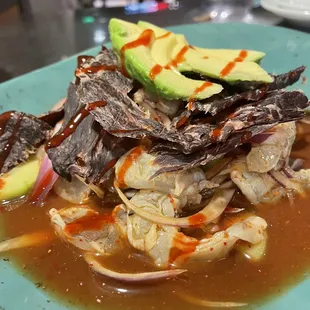 a plate of mexican food