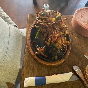 Fajita en la pińa. Delicioso