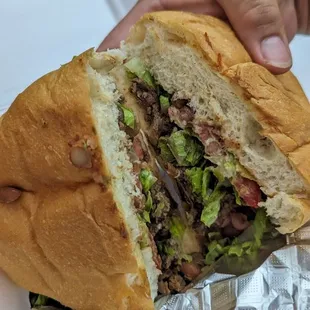 Asada Torta. I've never had a torta w/whole beans