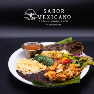 a plate of mexican food