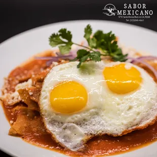two fried eggs on a plate