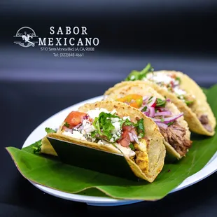 two tacos on a plate