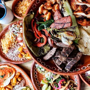 a variety of mexican food