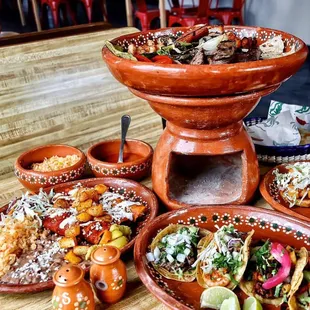 a variety of mexican food