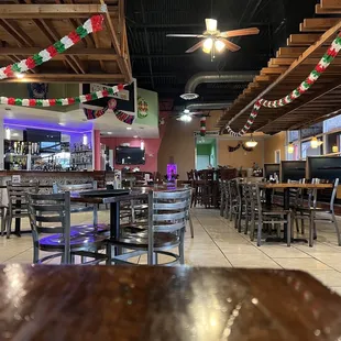 Inside facing the bar