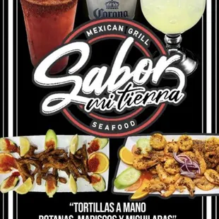 We have micheladas margaritas caguamas seafood appetizers
