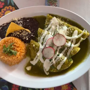 Enchilada with salsa verde