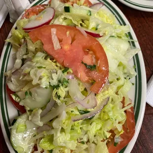 Delicious salad served with the tilapia