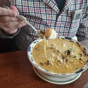 Poached egg!  Soup #14