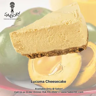 Lucuma Cheesecase 
(gold of the incas superfood)