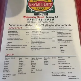 Breakfast and lunch too!