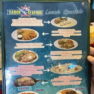 Lunch menu